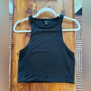 J. Crew NWOT Classic Black Cropped Tank Top Sz M